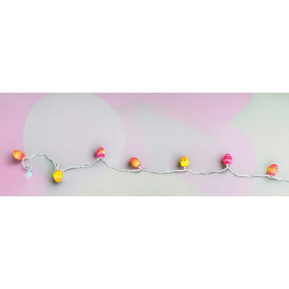 Set of 10 Clear Incandescent Light Pastel Multi-Color Easter Egg Spring Lights - Picture 1 of 2